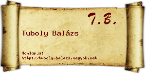 Tuboly Balázs névjegykártya